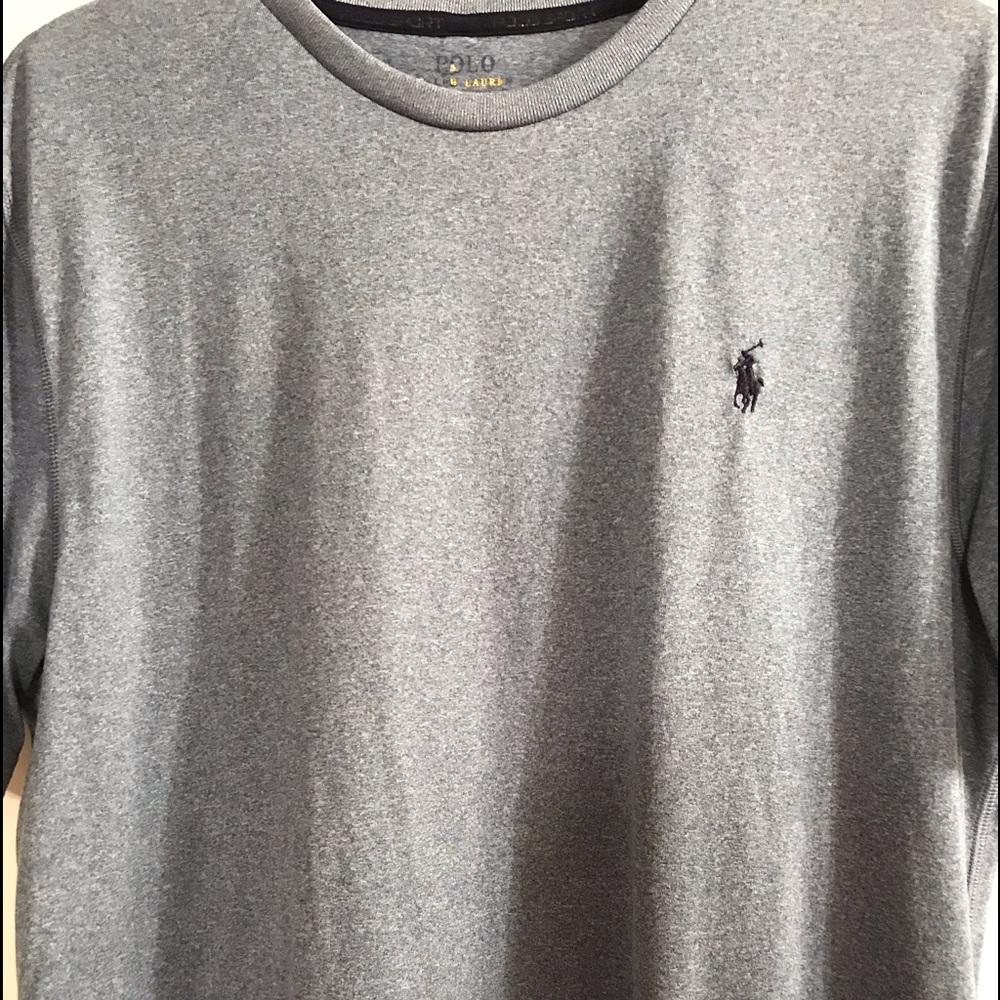 Gray Crew Neck Polo T-shirt